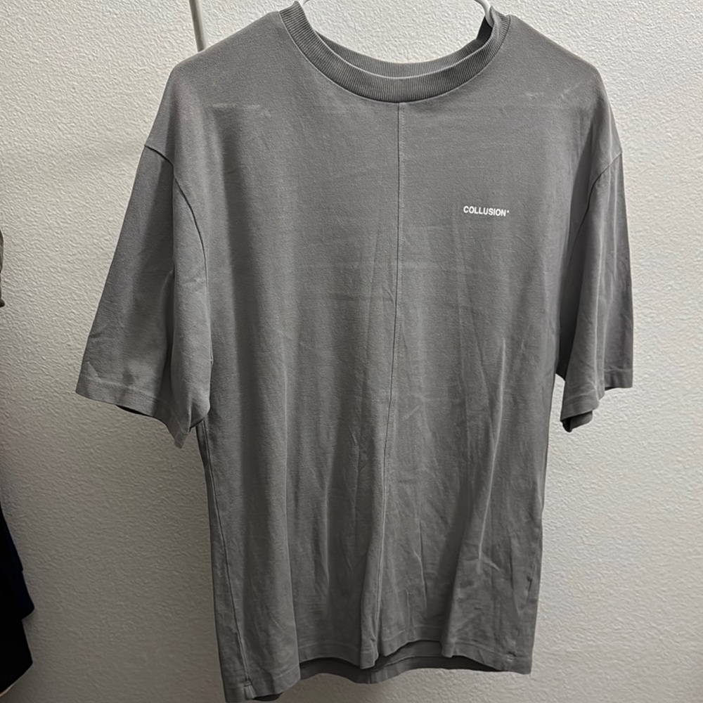 Gray Short Sleeve Crew Neck Tee